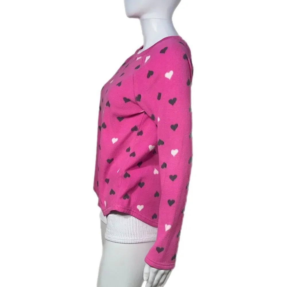 Abstract Heart Fleece Pajama Shirt